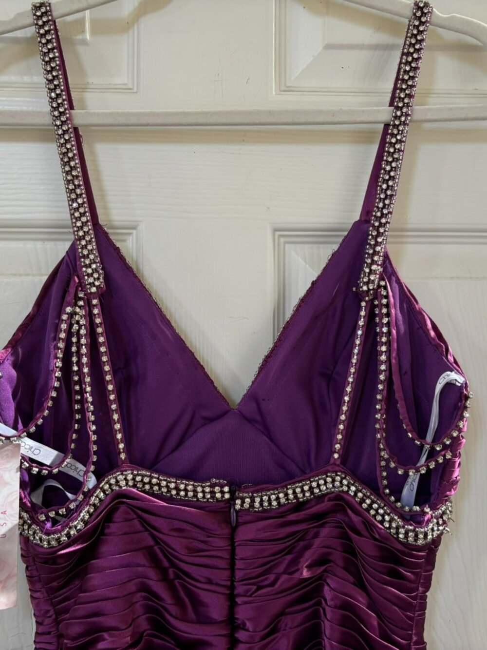 NWT Chicas Royal Purple Gown with Rhinestone and Bead Embellishments Size Small - Picture 8 of 14